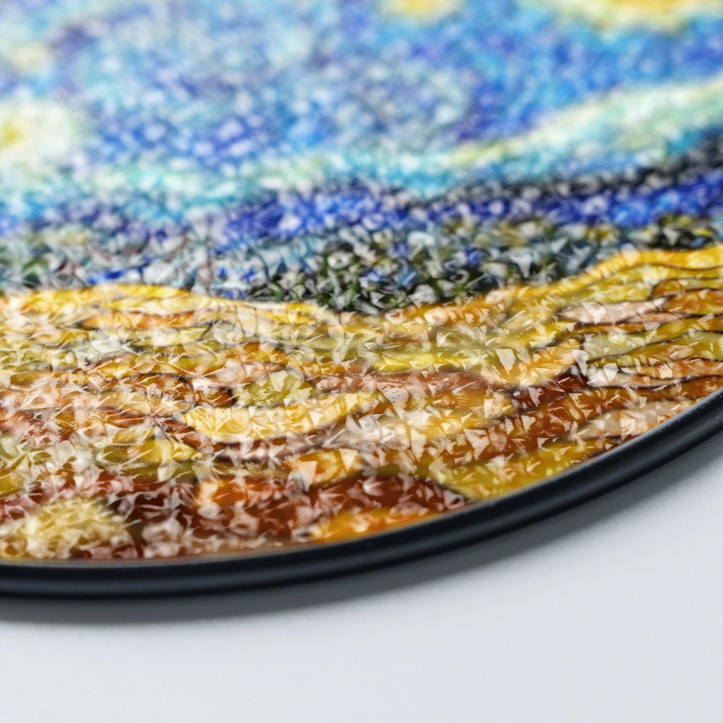 Starry Night Stained Glass Suncatcher Window Decor Gift for Art Lovers