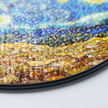Starry Night Stained Glass Suncatcher Window Decor Gift for Art Lovers