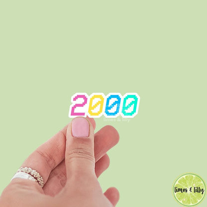 2000 Old School Neon Font Vinyl Sticker | Kindle Stickers | Y2K | 2000s | Retro | Water Bottle Stickers | Millennials | Nostalgia |