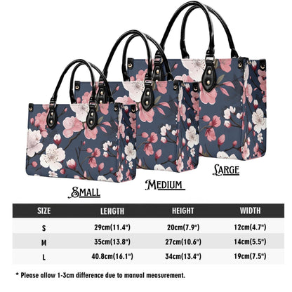 Cherry Blossom Dreams Handbag. Square Tote Bag, Waterproof PU Leather Tote, Top Handle Vegan Leather, Crossbody, Shoulder bag,