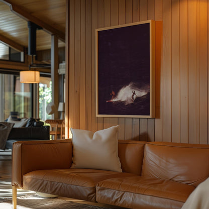 Retro Surfing Poster Surfer Wall Art Fine Art Photography Surf Magazine Print Coastal Cowgirl Wall Decor California Coast Art Beachy Poster