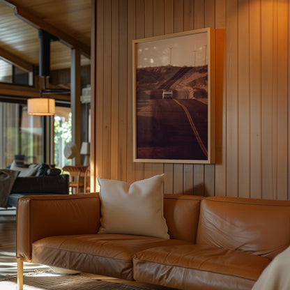 Driving Down Desert Highway Print Fine Art Photography Desert Driving Wall Decor Car Driving Photo for Bar Room Retro Summer Y2K Photo