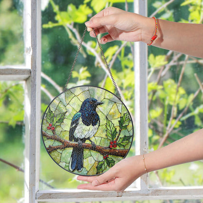 Stained Glass Bird Suncatcher Window Hanging Gift for Bird Lovers Home Decor