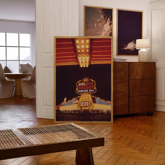 Retro Casino at Night Print Fine Art Photography Las Vegas Wall Decor Print Vintage Alcohol Photo for Man Cave Gambling Late City Night