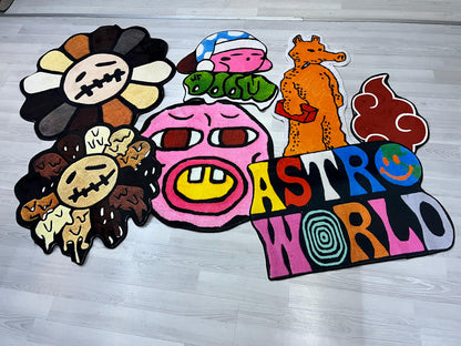 Anime Logo Rug, Anime Lover Gift Rug, Anime Characters Rug, Japan Rug, Area Rug, Anime Rug, Kawai Rug, Manga Rug, Tufted Look Printed Rug