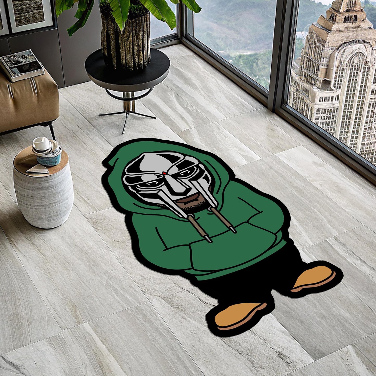 Doom Rug, Mf Doom Rug, Doctor Doom Rug, Quasimoto Rug, Quasimoto 'Lord Quas', Quasimoto Inspired Rug, Hip Hop Rug, Tufted Look Printed Rug