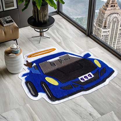 Rapper Rug, Music Rug, 999 Rug, Juice Wrld 999 Rug, Classic Car Rug, Car Rug, Shaped Rug, Juice Wrld Album Cover, Tufted Look Printed Rug