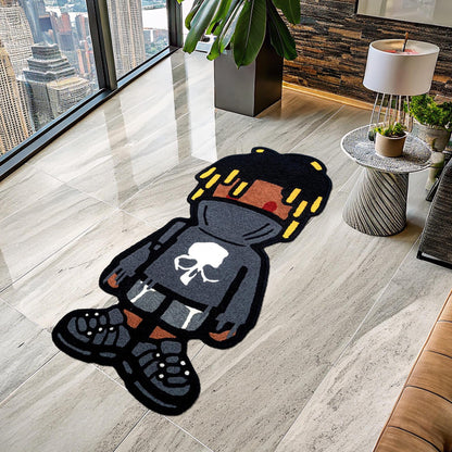 Juice Wrld 999 Rug, 999 Rug, Car Rug, Classic Car Rug, Shaped Rug, Rapper Rug, Music Rug, Juice Wrld Album Cover, Tufted Look Printed Rug