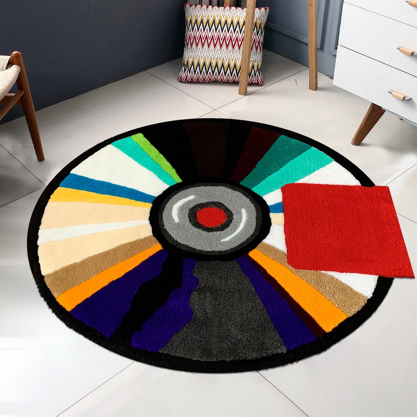 Kanye West Dropout Bear Rug, Bear Rug, Kanye West Bear Rug, Kanye West CD Rug, CD Rug, Music Album Rug, Music Decor, Tufted Look Printed Rug