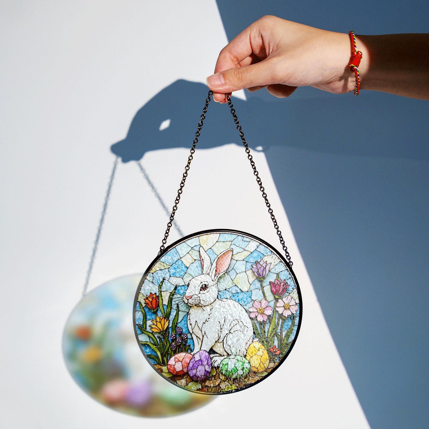 Stained Glass Bunny Suncatcher Easter Gift for Rabbit Lovers Window Decor