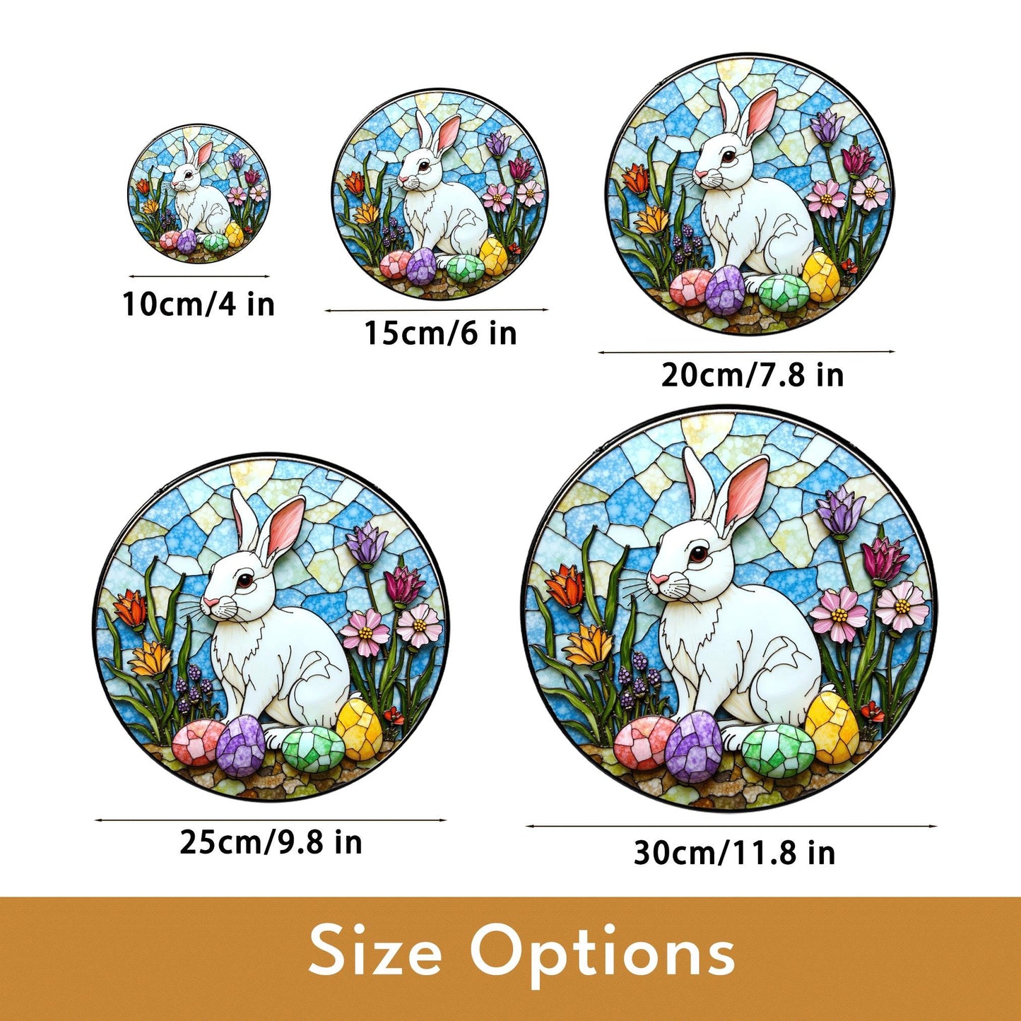 Stained Glass Bunny Suncatcher Easter Gift for Rabbit Lovers Window Decor