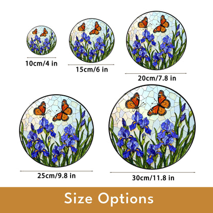 Butterfly Iris Stained Glass Suncatcher Window Decor Gift for Mom