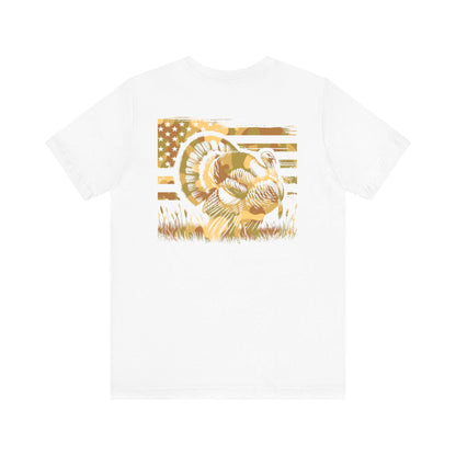 American Flag Turkey Hunter Shirt: Patriotic Hunting Season Tee