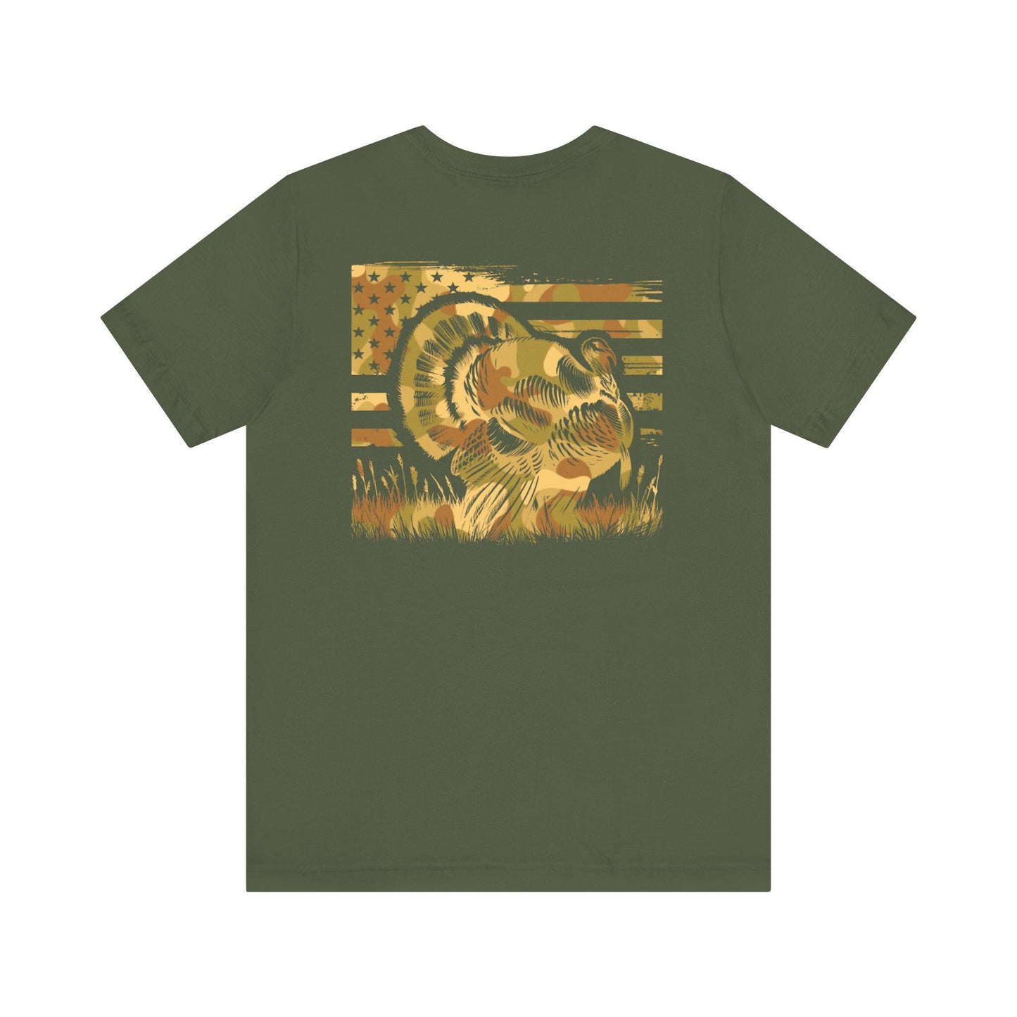American Flag Turkey Hunter Shirt: Patriotic Hunting Season Tee