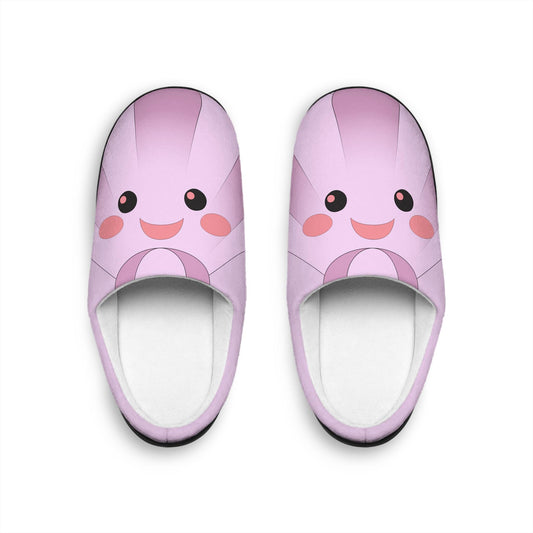 Kawaii Shell Slippers: Plush Fleece Bedroom Shoes