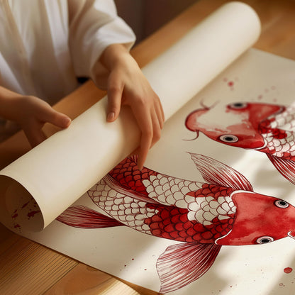 Red Koi Print, Japanese wall art Print, Vintage Print, Trendy Wall Art, Aesthetic Wall Art, Koi Fish Print, Japanese Print, Gift Idea