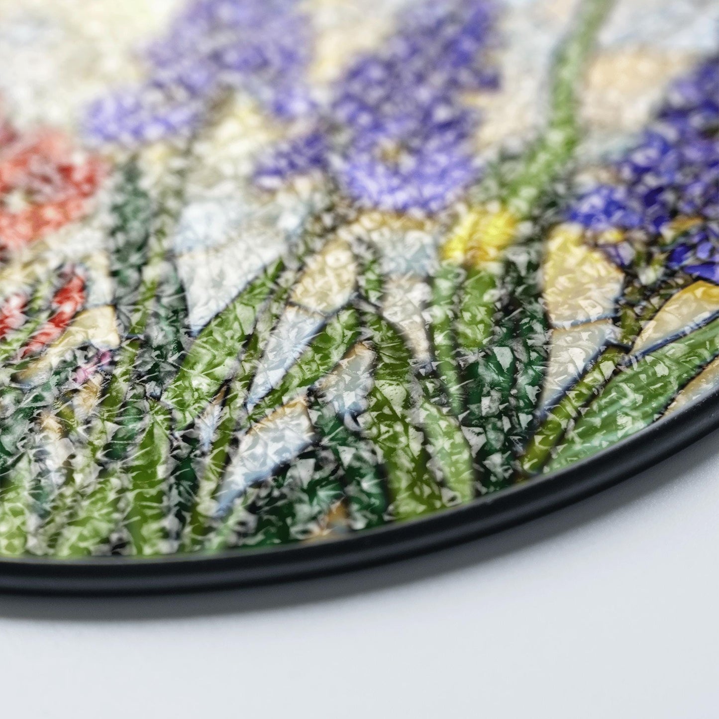 Stained Glass Suncatcher with Colorful Flowers for Garden Lovers Gift