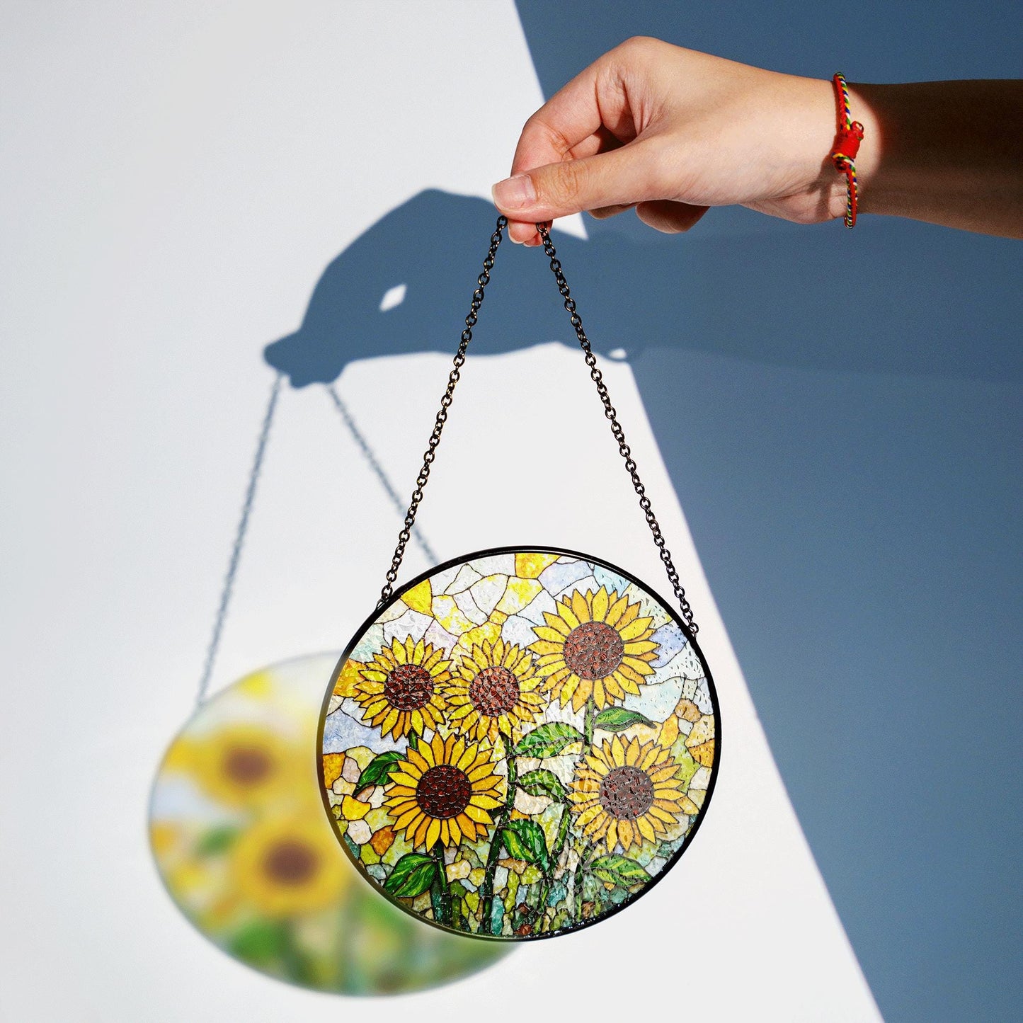 Stained Glass Sunflower Suncatcher – Cheerful Yellow Floral Window Decor – Nature Gift for Garden Lovers