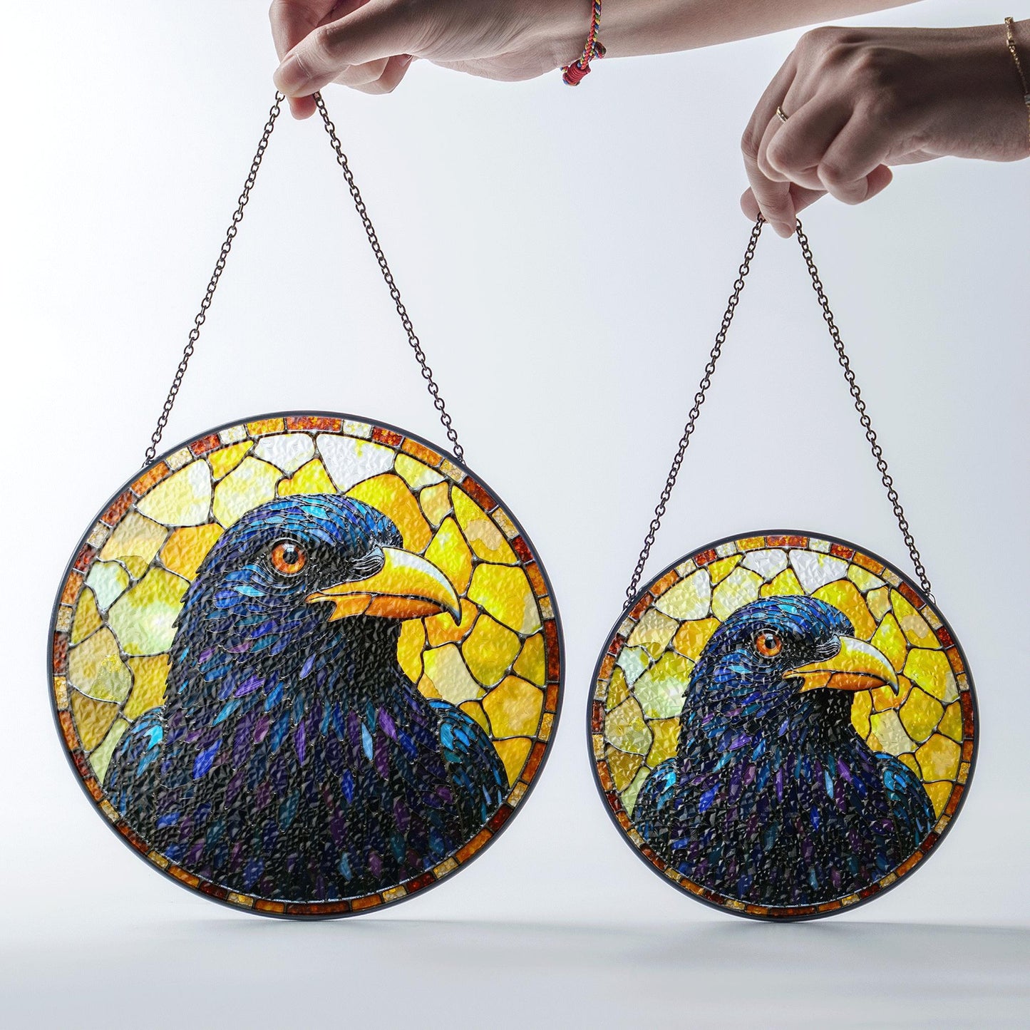 Stained Glass Starling Suncatcher Handcrafted Bird Window Decor Gift