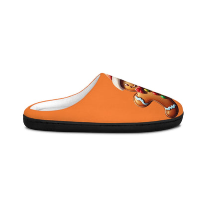 Christmas Slippers Ginger bread Indoor Slippers Cozy Holiday Footwear Gingerbreadman Decor House Shoes Gift for Women Winter Orange Slippers
