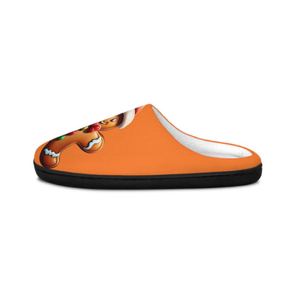 Christmas Slippers Ginger bread Indoor Slippers Cozy Holiday Footwear Gingerbreadman Decor House Shoes Gift for Women Winter Orange Slippers