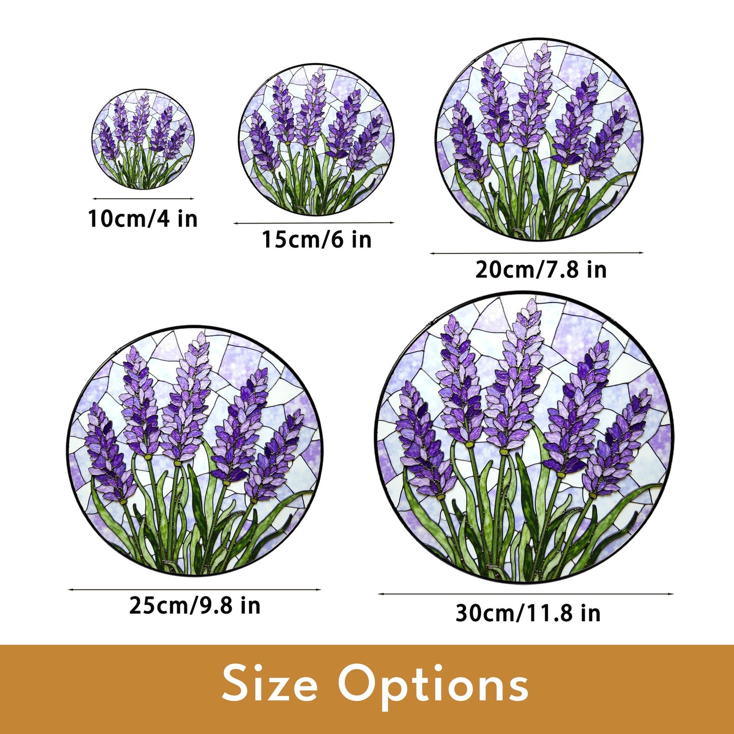 Purple Lavender Glass Panel Suncatcher Handmade Window Decor Gift for Mom or Friends