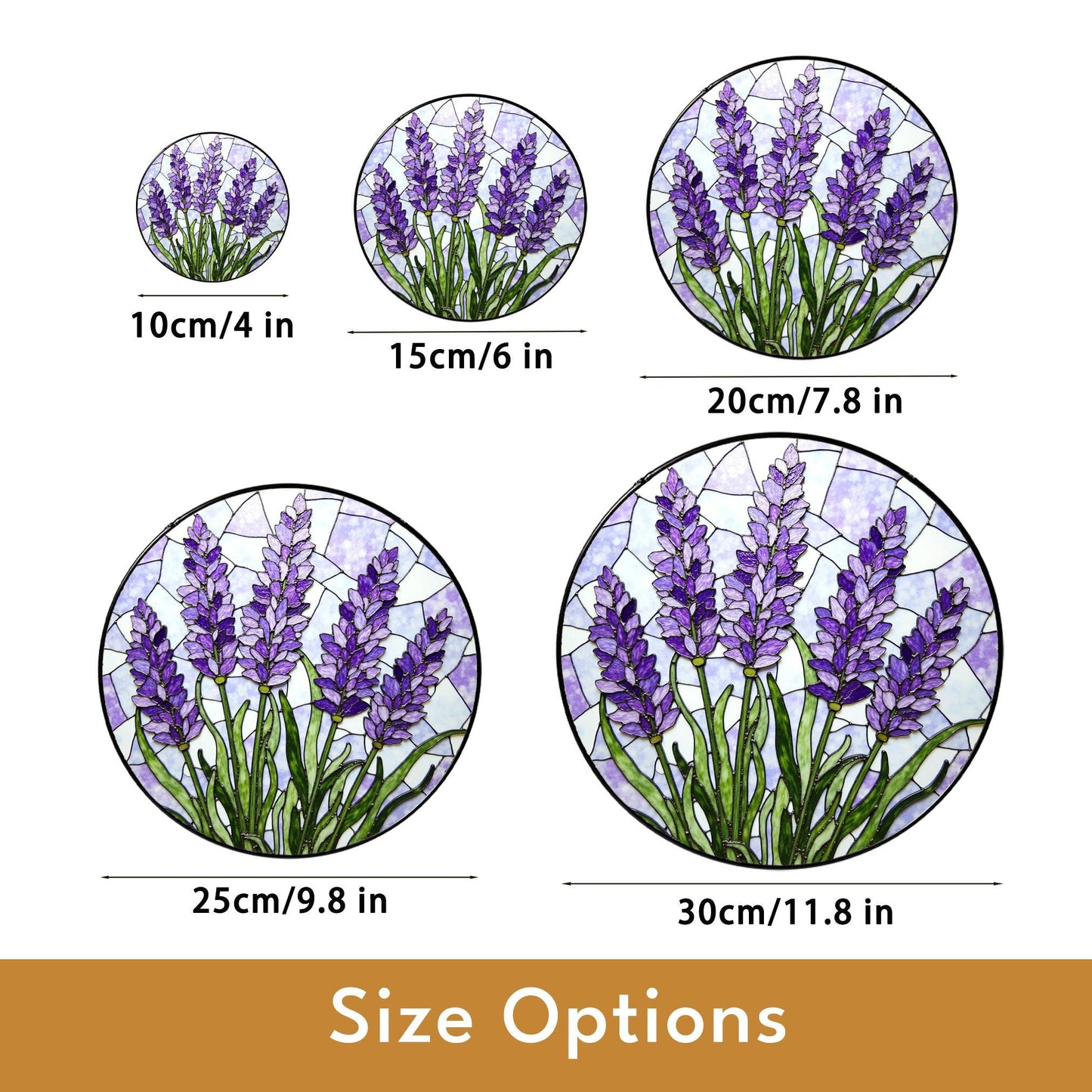 Purple Lavender Glass Panel Suncatcher Handmade Window Decor Gift for Mom or Friends