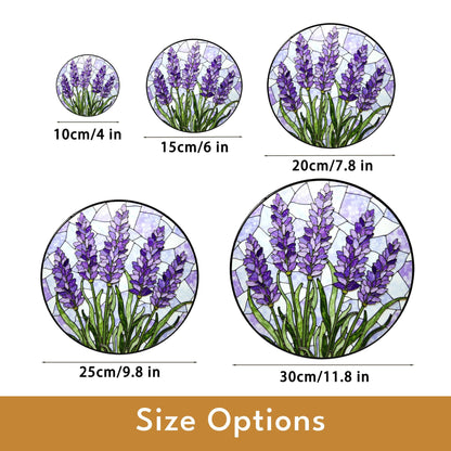 Purple Lavender Glass Panel Suncatcher Handmade Window Decor Gift for Mom or Friends