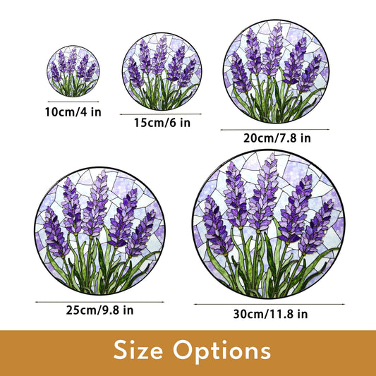Purple Lavender Glass Panel Suncatcher Handmade Window Decor Gift for Mom or Friends