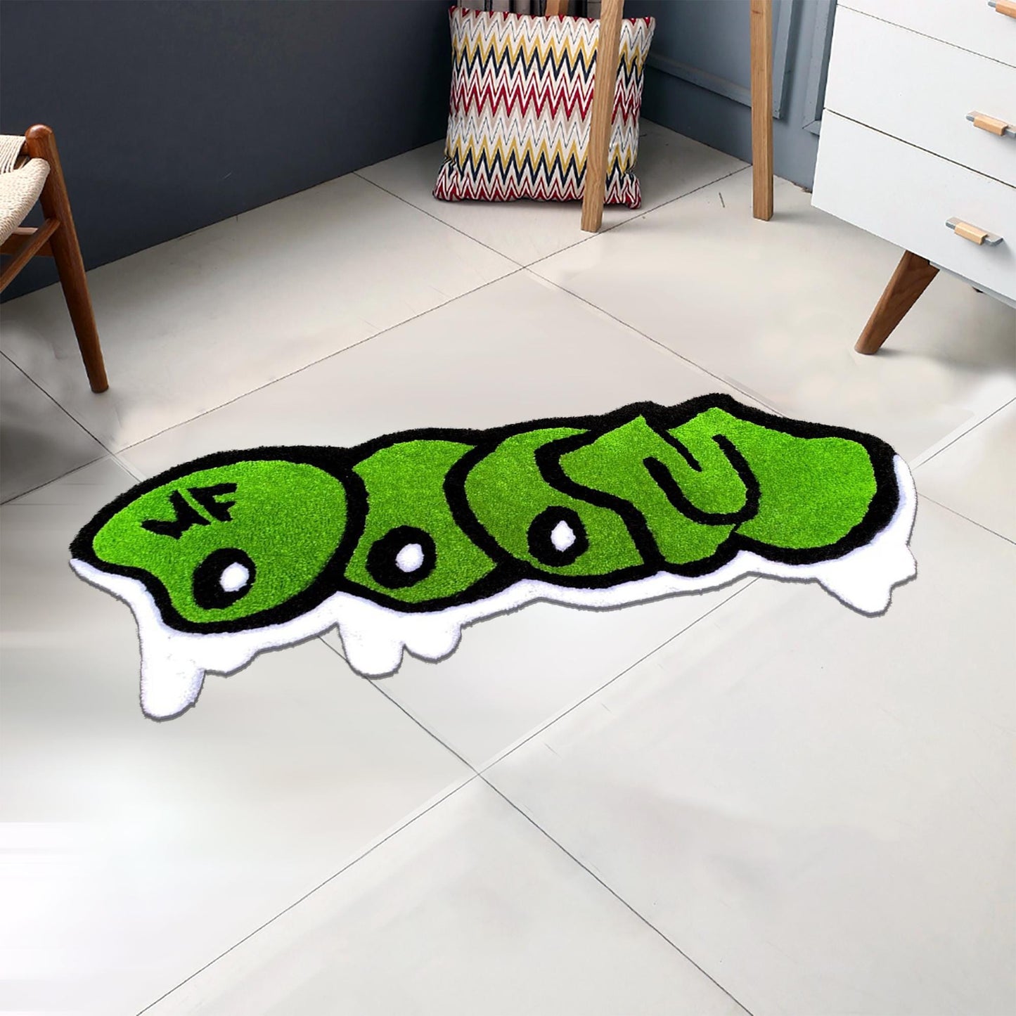 Mf Doom Rug, Doctor Doom Rug, Quasimoto Rug, Quasimoto 'Lord Quas', Quasimoto Inspired Rug, Hip Hop Rug, Area Rug,  Tufted Look Printed Rug