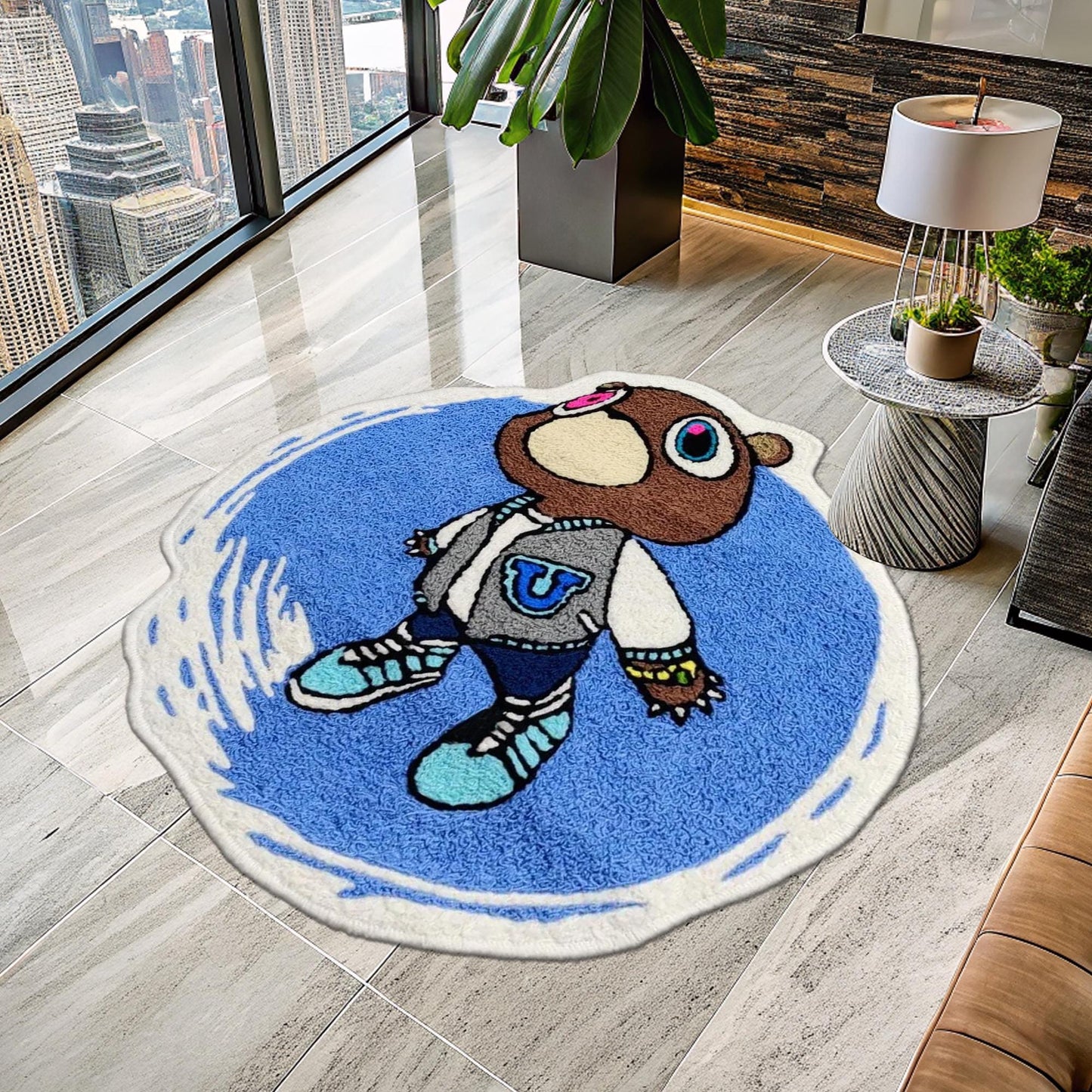 Bear Rug, Kanye West Bear Rug, Kanye West Dropout Bear Rug, Kanye West CD Rug, CD Rug, Music Album Rug, Music Decor, Tufted Look Printed Rug