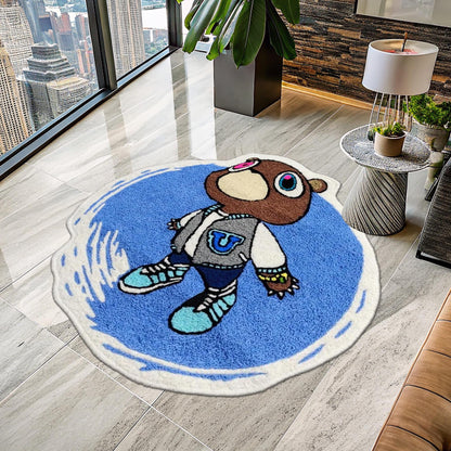 Bear Rug, Kanye West Bear Rug, Kanye West Dropout Bear Rug, Kanye West CD Rug, CD Rug, Music Album Rug, Music Decor, Tufted Look Printed Rug