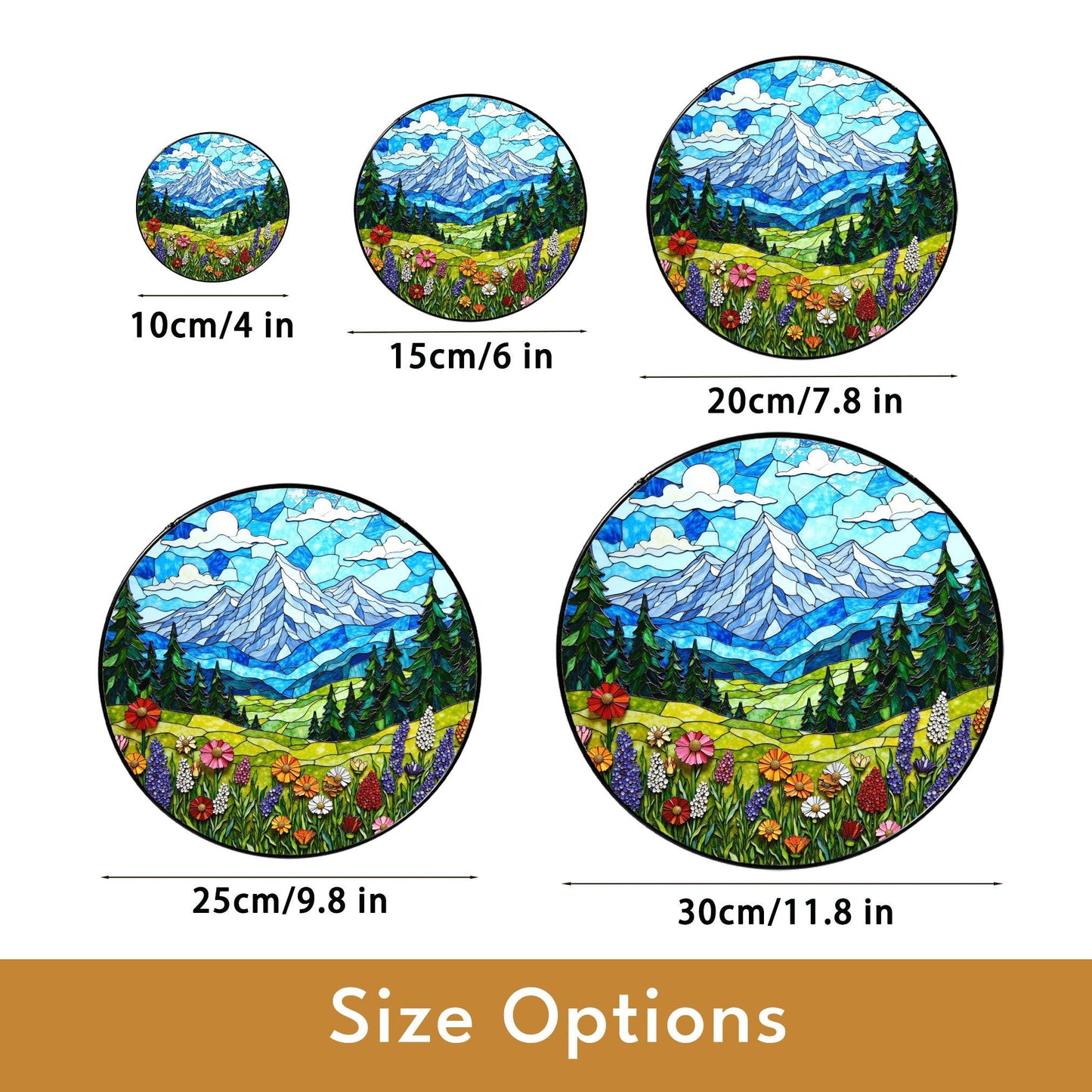 Mountain Meadow Wildflowers Nature Suncatcher Handmade Window Decor Gift for Nature Lover