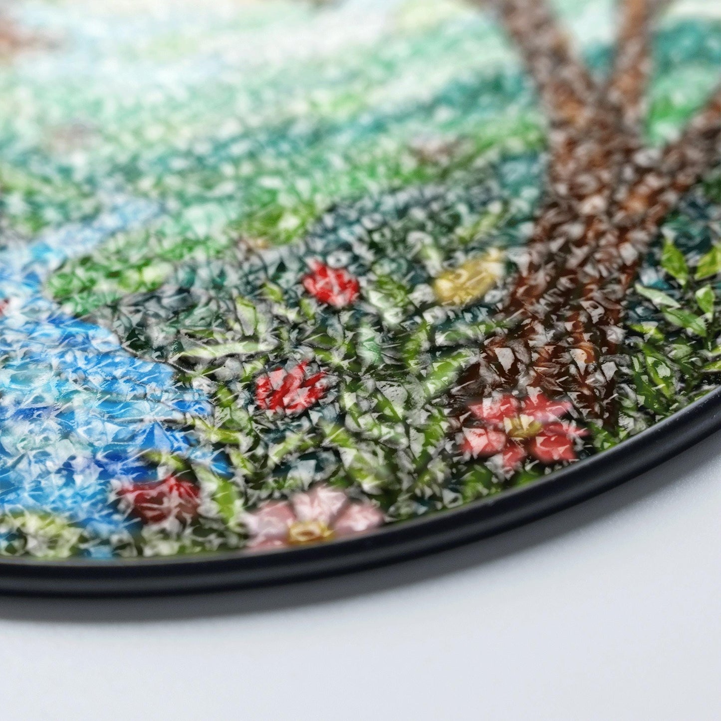 Butterfly Forest River View Nature Suncatcher Glass Window Art Gift for Nature Lovers