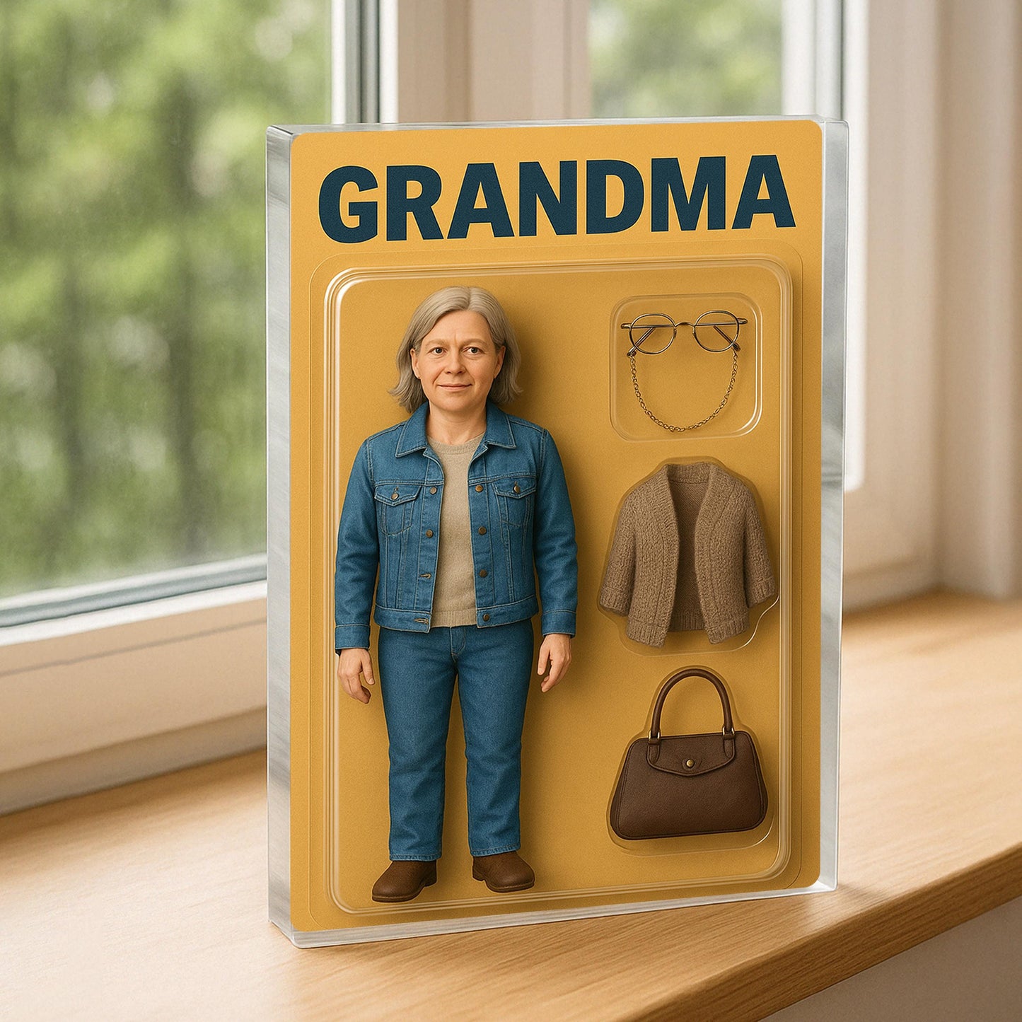 Personalize With Grandma’s Photo, Figure Personalized Acrylic Block Plaque, Mother's Day Gift for Grandma, Gift for Mama