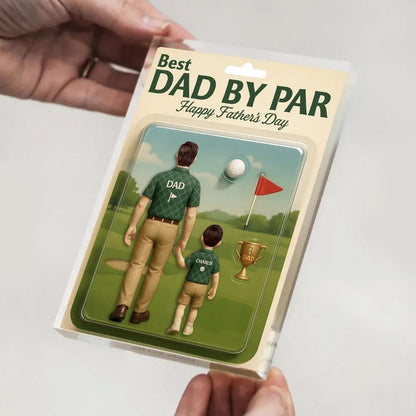 Best Dad By Par Golf Custom Figure Personalized Acrylic Block Plaque, Father's Day Gift for Dad, Gifts for Husband, Happy Father's Day