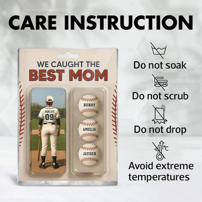 We Caught The Best Mom Baseball Lover Toy Box Figure Style Personalized Acrylic Block Plaque, Gift For Baseball Mom, Baseball Lover