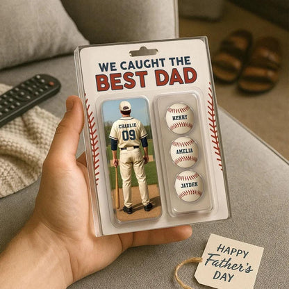 We Caught The Best Dad Baseball Lover Toy Box Figure Style Personalized Acrylic Block Plaque, Gift For Baseball Dad, Baseball Lovers