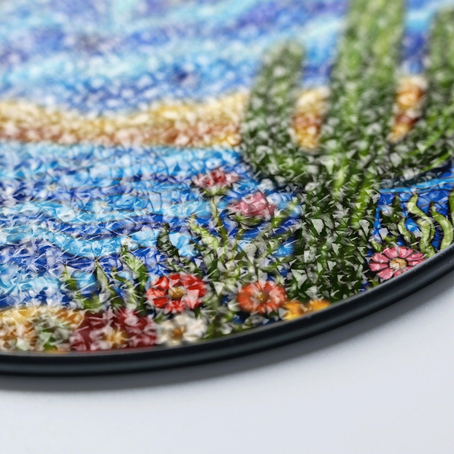 Desert Night Sky Cactus Landscape Colorful Suncatcher Window Hanging Gift for Nature Lover