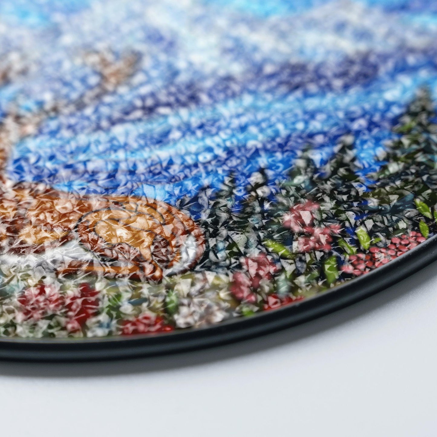 Mountain Deer Forest Scene Suncatcher Nature Window Hanging Gift