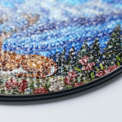Mountain Deer Forest Scene Suncatcher Nature Window Hanging Gift