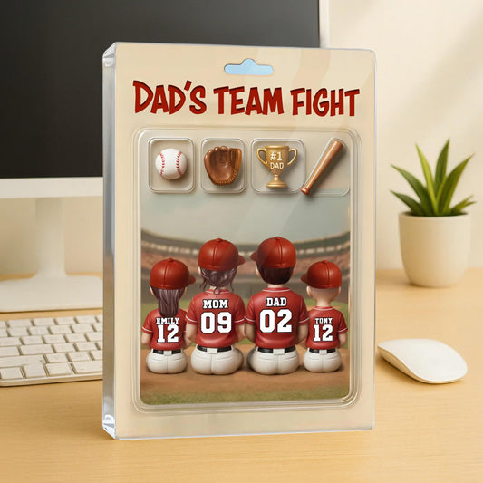 Custom Baseball Daddy Dream Team Trading Card Style, Baseball Acrylic Block Plaque, Father Day Gift for Baseball Dad, Husband, Grandpa & Kid
