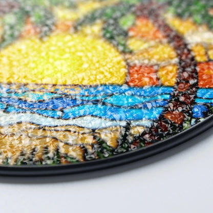 Tropical Palm Tree Suncatcher Stained Glass Sunset Beach Window Gift