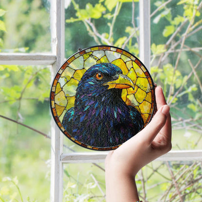Stained Glass Starling Suncatcher Handcrafted Bird Window Decor Gift