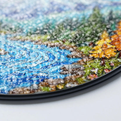 Mountain River Landscape Glass Suncatcher Nature Window Decor Gift for Hiker or Camper