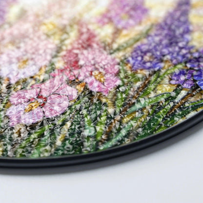 Pink Purple Wildflowers Stained Glass Suncatcher Floral Window Hanging Gift for Garden Lovers