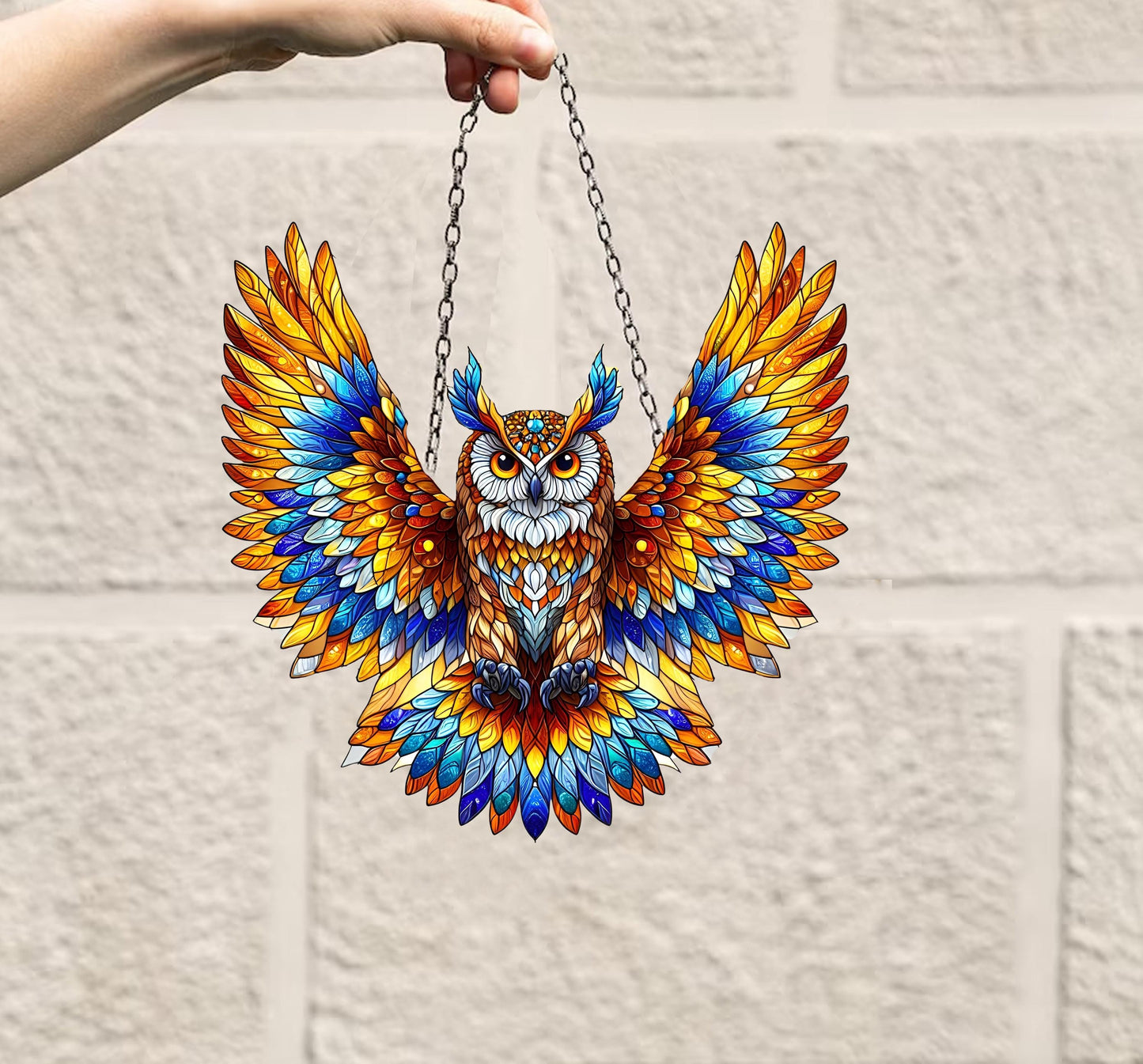 Owl Acrylic window hanging, Owl Acrylic Wall Window Hanging Art Decoration, Owl Lovers GIft, Bird Lover Gift, Housewarming Decor