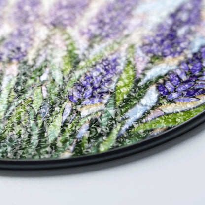 Lavender field bloom round stained glass suncatcher floral window decor gift for garden lover