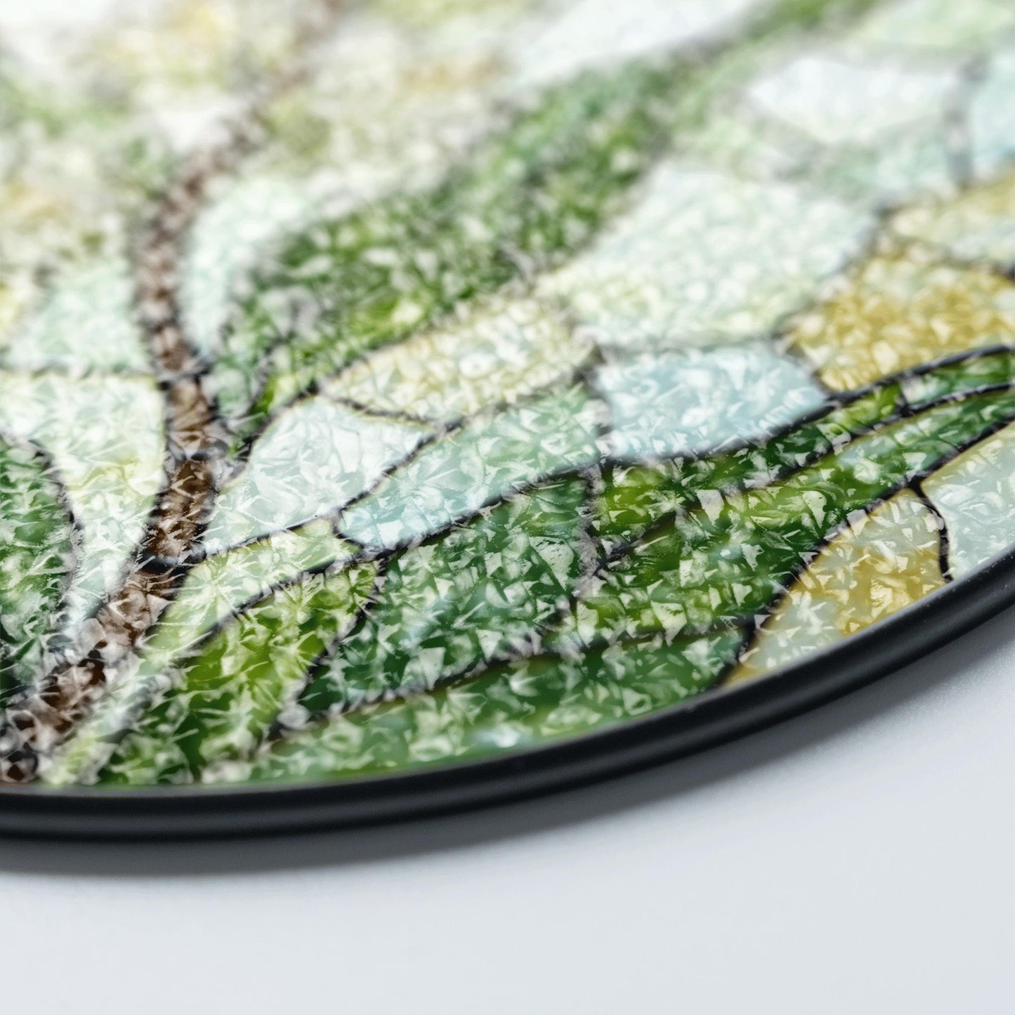 Stained glass lemongrass botanical panel garden suncatcher for plant lover gift