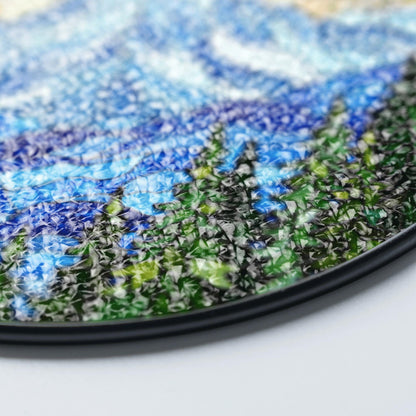 Mountain Pine Forest Scene Stained Glass Suncatcher Gift for Nature Lover